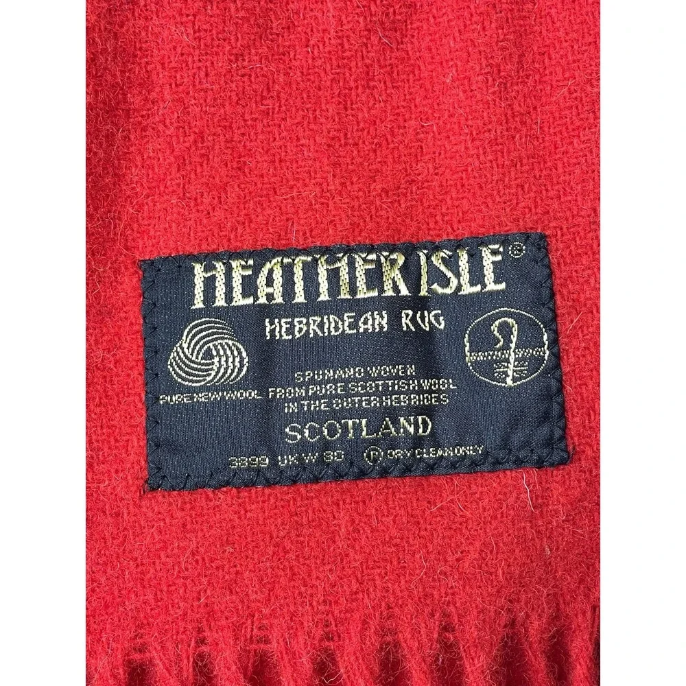 Scottish Wool Tartan Blanket Throw Royal Stewart Plaid Heather Isle 56x35